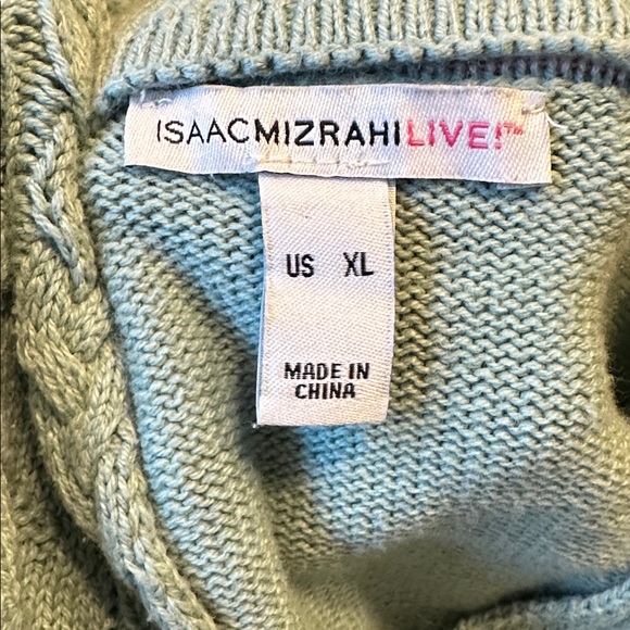 Isaac Mizrahi Teal Cowl Neck Sweater - Picture 2 of 6